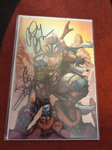 Star Wars: The Mandalorian #2 - Todd Nauck Virgin Variant 3X Triple Signed w/COA - Imagen 1 de 4
