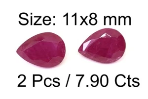 7.9 Ct Natural Pair Ruby Size 11x8 mm Top Quality Matching Stone For Jewelry5258 - Picture 1 of 6
