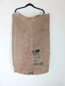 Vintage Burlap Feed Sack Bag Farm Decor Baltimore Argentina Spanish 80s - Picture 1 of 10