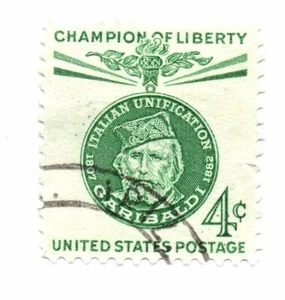 US 4 Cent “Giuseppe Garibaldi" Italian Unification 1960 Scott #1168 Used (a3)  - Picture 1 of 2