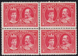 Canada 2c Quebec Tercentenary Block, Scott 98, VF MNH, catalogue - $840 - Picture 1 of 2