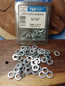 (100) T&B 5/16" Steel Zinc Plated Split Lock Washers #55-235p NOS - Picture 1 of 3