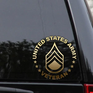 Army E-6 Staff Sergeant Veteran Retired Vinyl Decal Sticker - Picture 1 of 5
