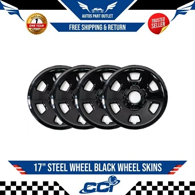 New 17" Steel Wheel Black Wheel Skins Set For 2021-2022 Chevrolet Colorado - Image 1 of 3