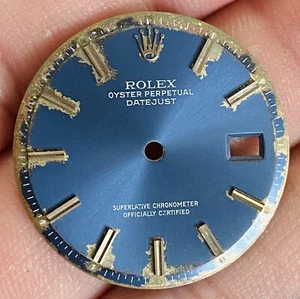 Rolex Blue Pie Pan Dial For Datejust 36mm Model Ref 1601 1603 1600 - Picture 1 of 3