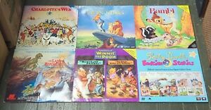 6 Animated Children's Movie Laserdisc Lot: Bambi Lion King The Land Before Time