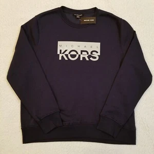 MSRP $98.00 MICHAEL KORS Men's Pullover LOGO Sweatshirt NAVY BLUE - Picture 1 of 4