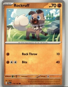 Pokemon SV02: Paldea Evolved Rockruff #116/193 Common - Picture 1 of 1