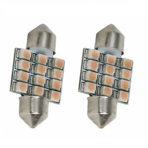 2Pcs 12V 31MM SMD LED Festoon Bright Pink Light Bulbs - Picture 1 of 5