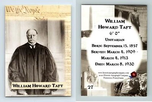 William Howard Taft #27 POTUS The First 36 Historic Autographs 2020 Trading Card - Picture 1 of 1