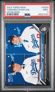 2023 Topps Now Offseason #OS26 Yamamoto/Ohtani Los Angeles Dodgers PSA 9 - Picture 1 of 2