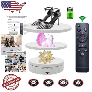 Motorisierter Plattenspieler weiß 22lbs 3 Größen Abdeckungen Fernbedienung Display - Bild 1 von 9