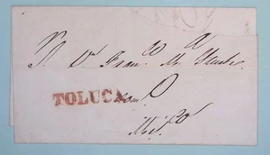 MEXICO TOLUCA 1838 STAMPLESS COVER Z947 - Imagen 1 de 5