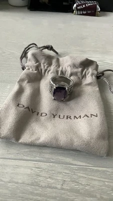 Anillo David Yurman Plata Amatista y Diamantes Talla 7 Foto 1 de 4