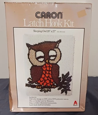 Caron Latch Hook Kit Sleeping Owl NIB - Image 1 of 2
