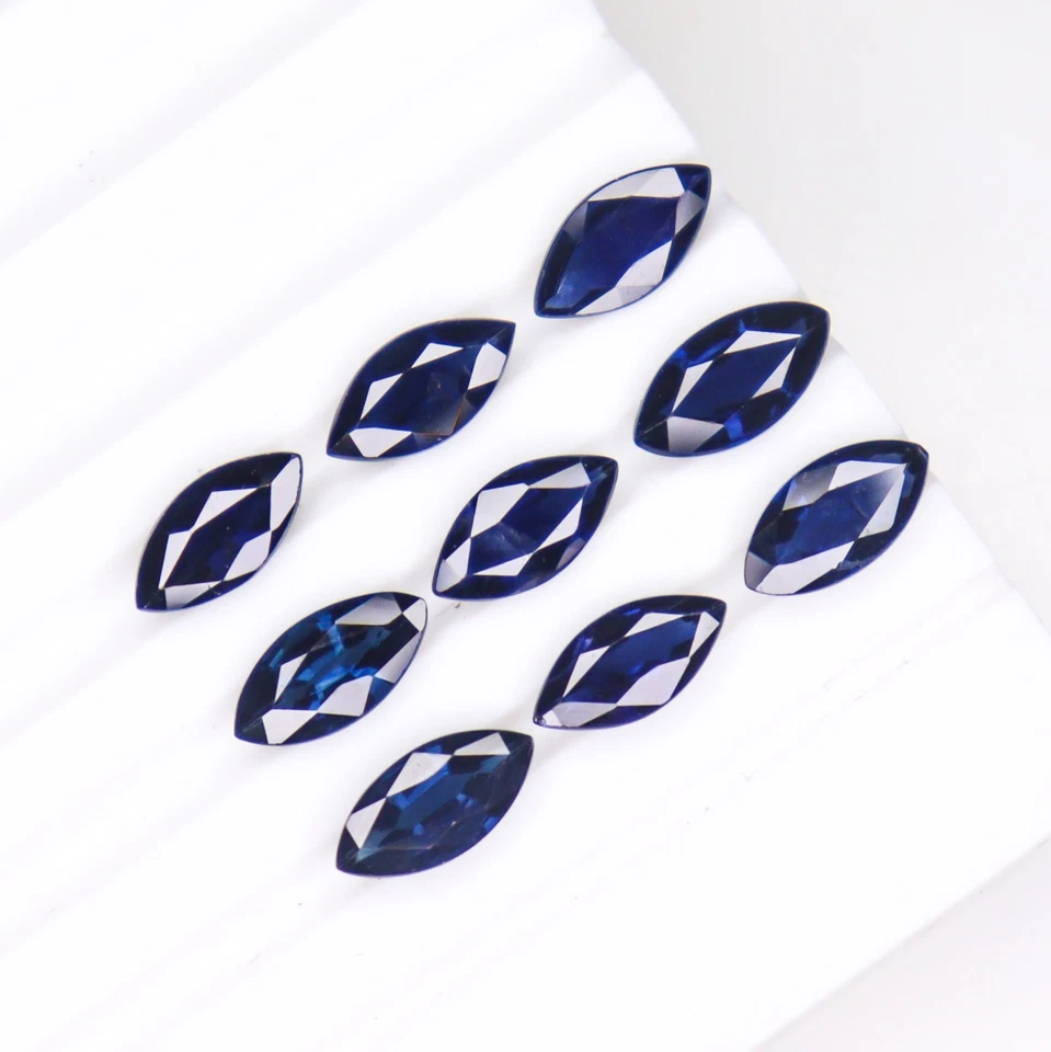 Natural Faceted Blue Sapphire Piece In Marquise Shape Lot 8x4 mm Size - Image 1 of 4