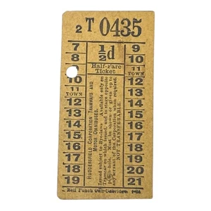 Vintage Bell Punch, Half Fare UK Bus Ticket - Picture 1 of 2