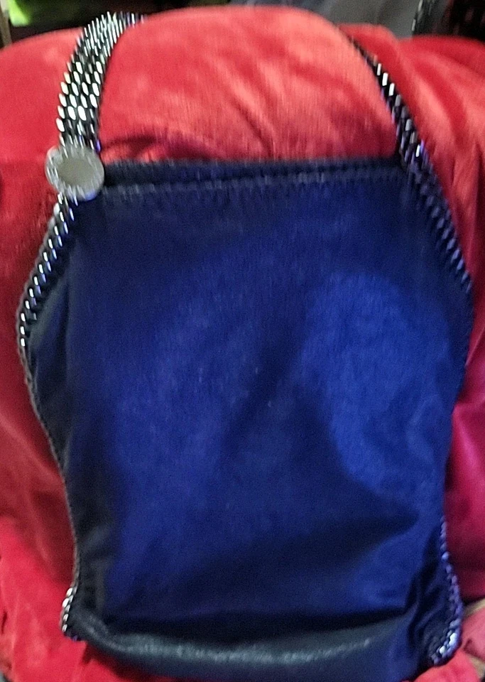 Bolso de Mano Stella McCartney Peludo Deer Falabella Lg Negro Imitación Gamuza con Cadena Plateada Foto 1 de 4
