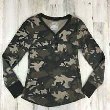 Chemise Henley thermique camouflage Time and Tru pour femme à manches longues taille S 4 6