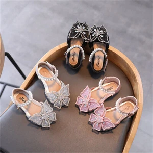 Sandals for Infant Kids Baby Girls Pearl Crystal Bowknot Princess Shoes Sandals - Picture 1 of 14