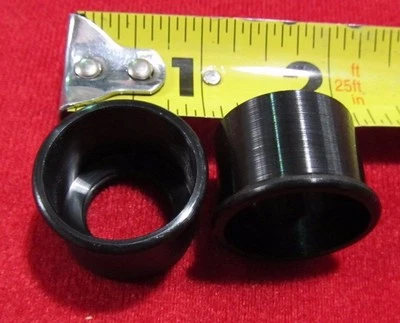 2 ea Spun Aluminum black anodized Finger Guard Push Button or toggle, threaded  - Image 1 of 2