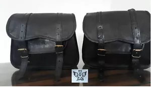 Bolsas de motocicleta Herramienta 2 bolsa de cuero alforjas bolsa de sillín l... - Imagen 1 de 15