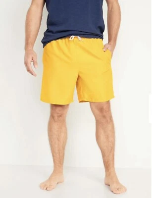 Old Navy Hombre Talla Pequeña ~ Bañador Amarillo... 7” Entrepierna... $25... Nuevo con Etiquetas Foto 1 de 2