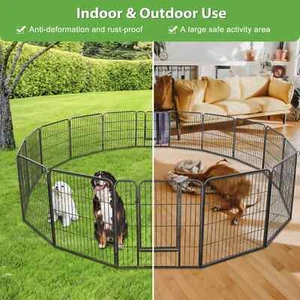 8 Platten Hundestall Haustier Laufstall Zwinger Zaun Welpen Übung Barriere Outdoor Indoor - Bild 1 von 20