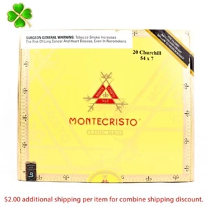 Caja de cigarros de madera vacía Montecristo Churchill Classic Series 8,75" x 7,5" x 2" - Imagen 1 de 12