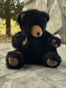 "Oso negro negro Russ Berrie de colección 9"" bolsa de frijoles peluche retirado animal de peluche" - Imagen 1 de 6