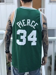 Vintage Nike Boston Celtics Paul Pierce Basketball Jersey Green Embroidered #34 - Picture 1 of 10