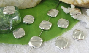 Jewelry Making 40pcs/80pcs Antiqued Silver Metal Smooth Square Spacer Beads - Picture 1 of 2