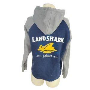 Margaritaville Men Landshark Beer Hoodie Medium, Full-Zip Sweatshirt, Grey/Navy - Picture 1 of 7