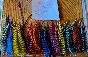 150 Colorful Feathers Short Thin Whitting Metz Grizzly Crafts Jewelry 2 1/2”-4” - Picture 1 of 2