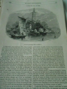 La Montagne d'Or en Chine China 1844 Gravure Old Print - Imagen 1 de 1