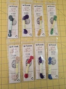 Kreinik Access Commodities Silk Threads Lot of 8 Skeins Silk Mori Au Ver A Soie - Picture 1 of 4