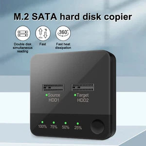 2 Bay M.2 SATA Clone Docking Station, SSD Duplicator Support Disk Copy Function - Picture 1 of 12