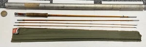 South Bend Model 323 9ft 5wt Bamboo Fly Rod 3-Piece With Two Tips Sleeve & Can - Picture 1 of 24