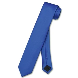 Vesuvio Napoli Narrow NeckTie Solid Color 2.5" Skinny Thin Men's Neck Tie - Picture 1 of 58