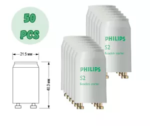 Arrancador para lámparas fluorescentes Philips S2, 4-22W SER 220-240V / 50 PIEZAS - Imagen 1 de 2