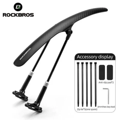 ROCKBROS Road Bike Fender Quick Release Adjustable Mudguard 700C PP+PA+Aluminum - Image 1 of 4