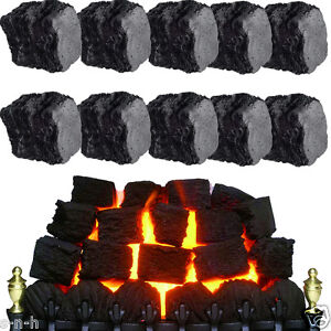 10 Replacement Gas Fire Coals REEDS UK Made Quality Ceramic Fibre Coals 45mm