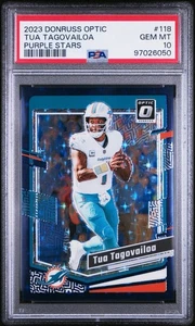 Óptica Panini Donruss 2023 - Tua Tagovailoa #118 estrellas púrpuras/15 números coincidentes - Imagen 1 de 4