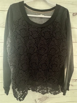 Suéter Sudadera Maurice's XXL Gris Oscuro Encaje Para Mujer LS Cómoda Usada en Excelente Condición Foto 1 de 4