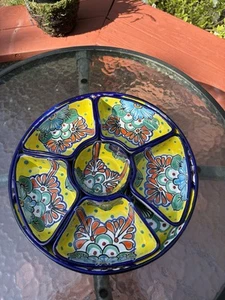 Talavera Style Sectional Mexican Serving Tray - Picture 1 of 7