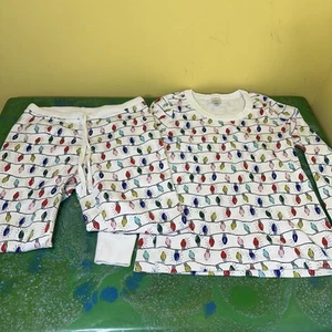 Hanna Andersson Medium Youth Christmas Lights Pajama Set Family Photo Shoot M - Picture 1 of 11
