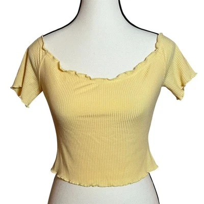 Top corto Reformation Willet amarillo limón fuera del hombro para mujer talla grande EE. UU. Foto 1 de 4