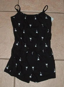NEW NWT Girls XS 4/5 Palm Tree Print Black Sleeveless Romper Pockets CAT & JACK - Picture 1 of 2