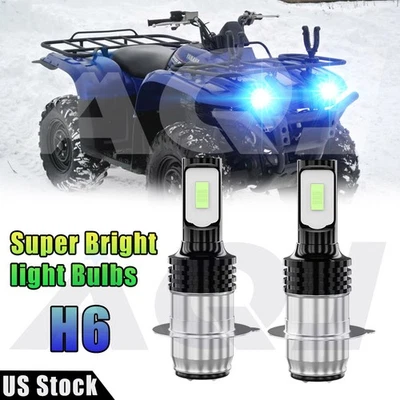2pcs Ice blue 8000k LED Headlight Light Bulb for Yamaha Big Bear 400 2000-2012 Foto 1 de 4