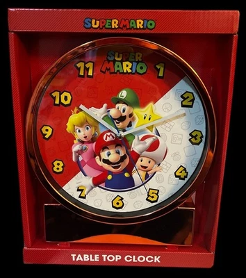 "Reloj de Mesa SUPER MARIO 9"" Precioso Marco Rojo Gran Regalo NUEVO Foto 1 de 2